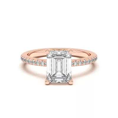 Marie Classic Hidden Halo Pavé Engagement Ring