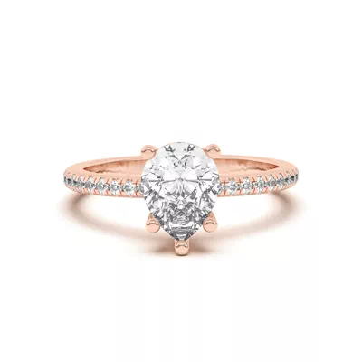 Marie Classic Hidden Halo Pavé Engagement Ring