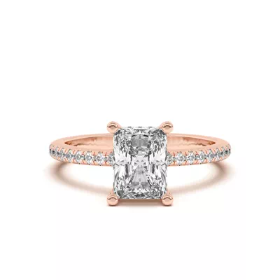 Marie Classic Hidden Halo Pavé Engagement Ring