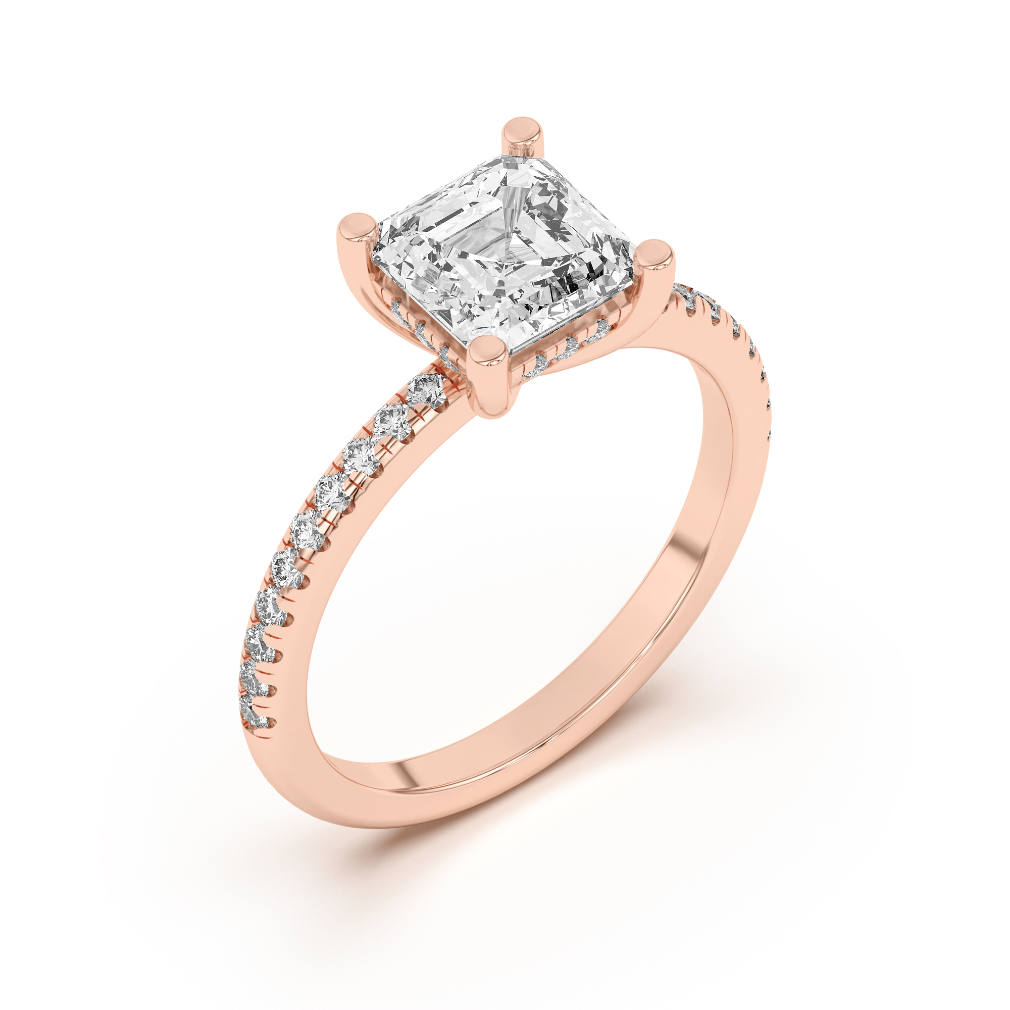 Marie Classic Hidden Halo Pavé Engagement Ring