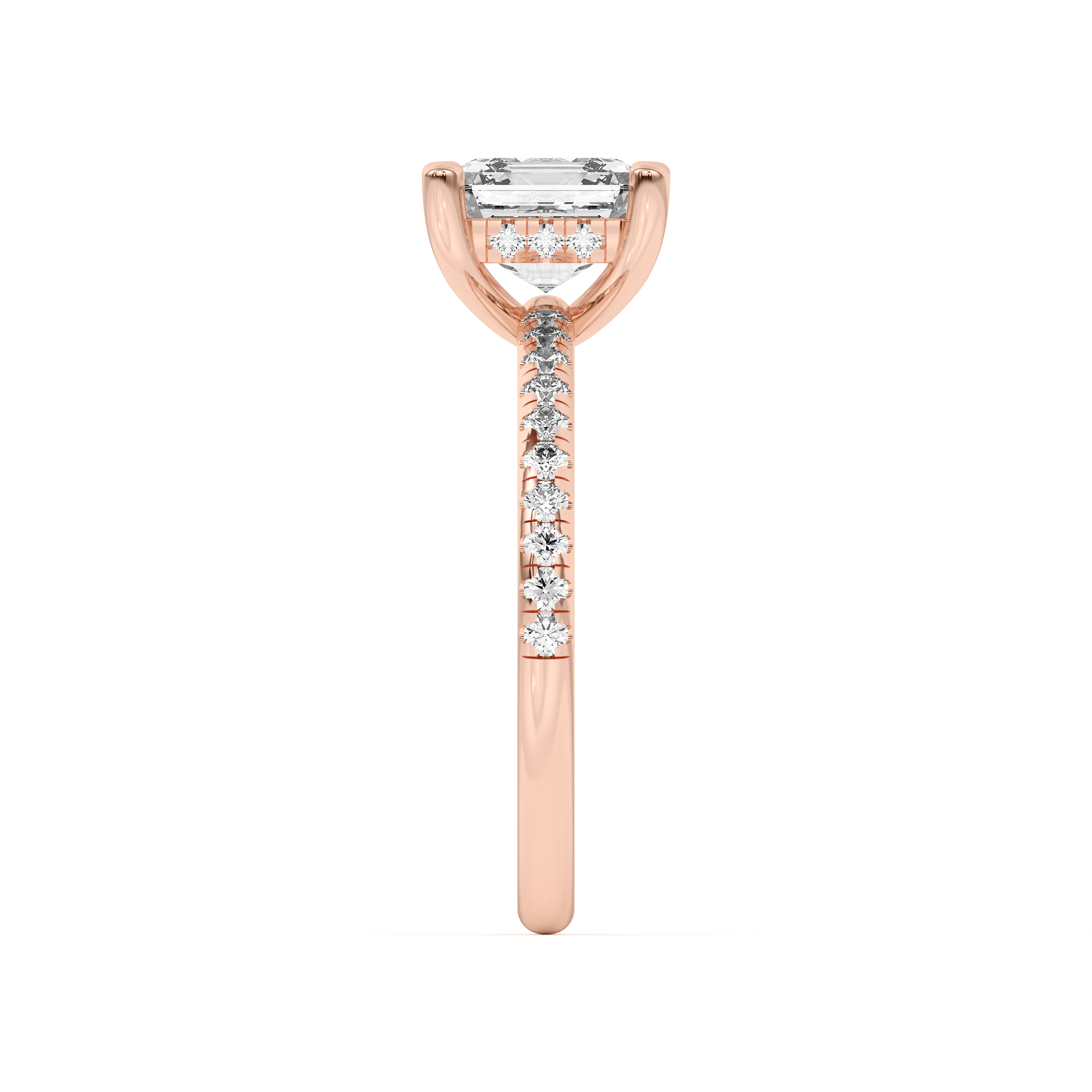 Marie Classic Hidden Halo Pavé Engagement Ring