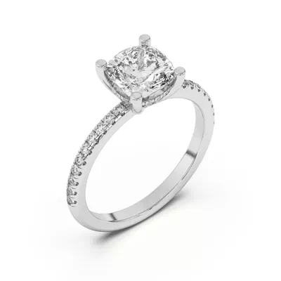 Marie Classic Hidden Halo Lab Pavé Engagement Ring