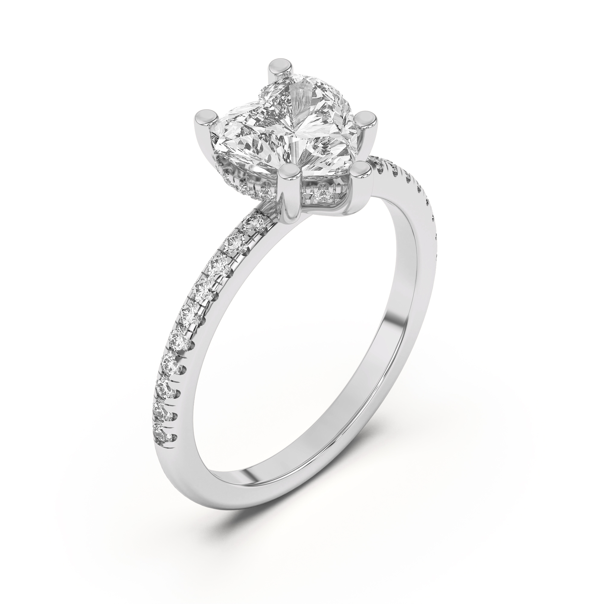 Marie Classic Hidden Halo Lab Pavé Engagement Ring