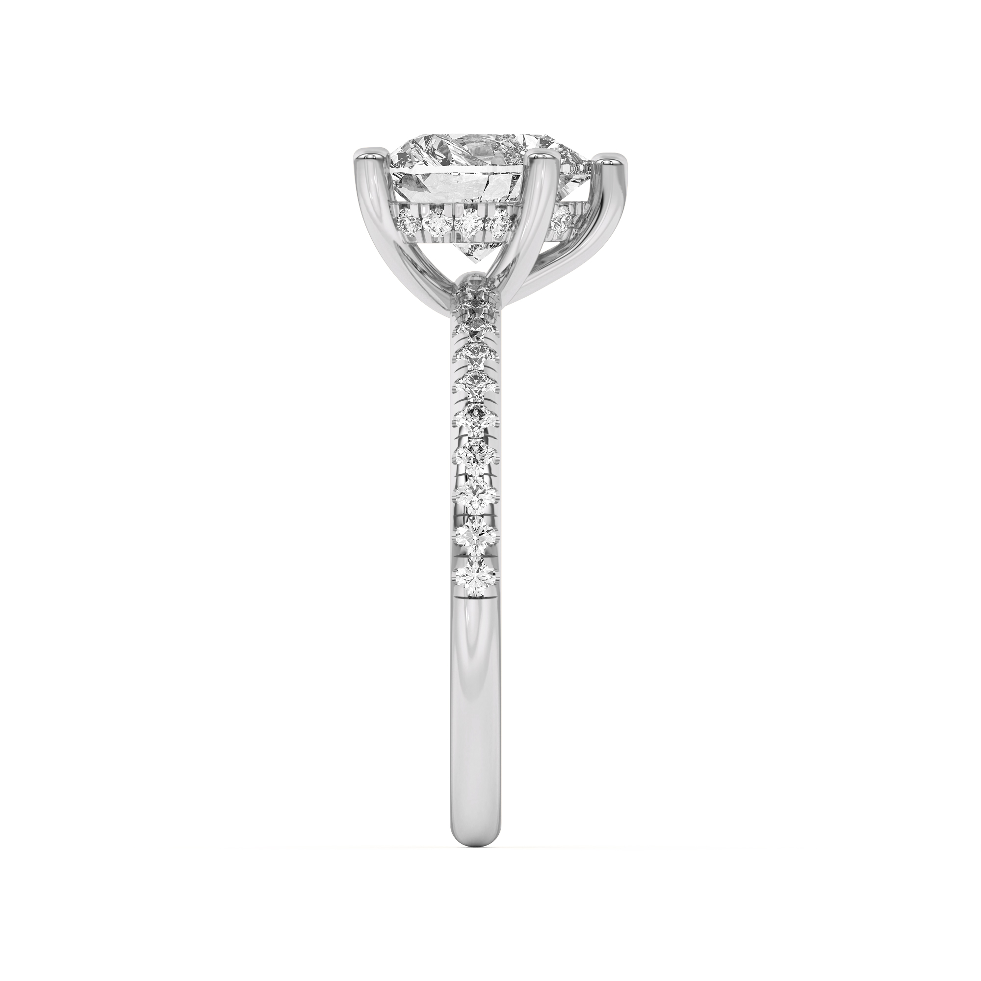 Marie Classic Hidden Halo Lab Pavé Engagement Ring