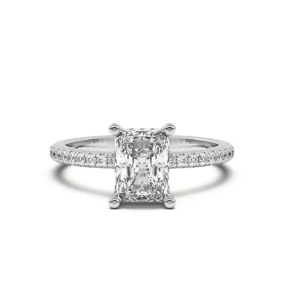 Marie Classic Hidden Halo Lab Pavé Engagement Ring
