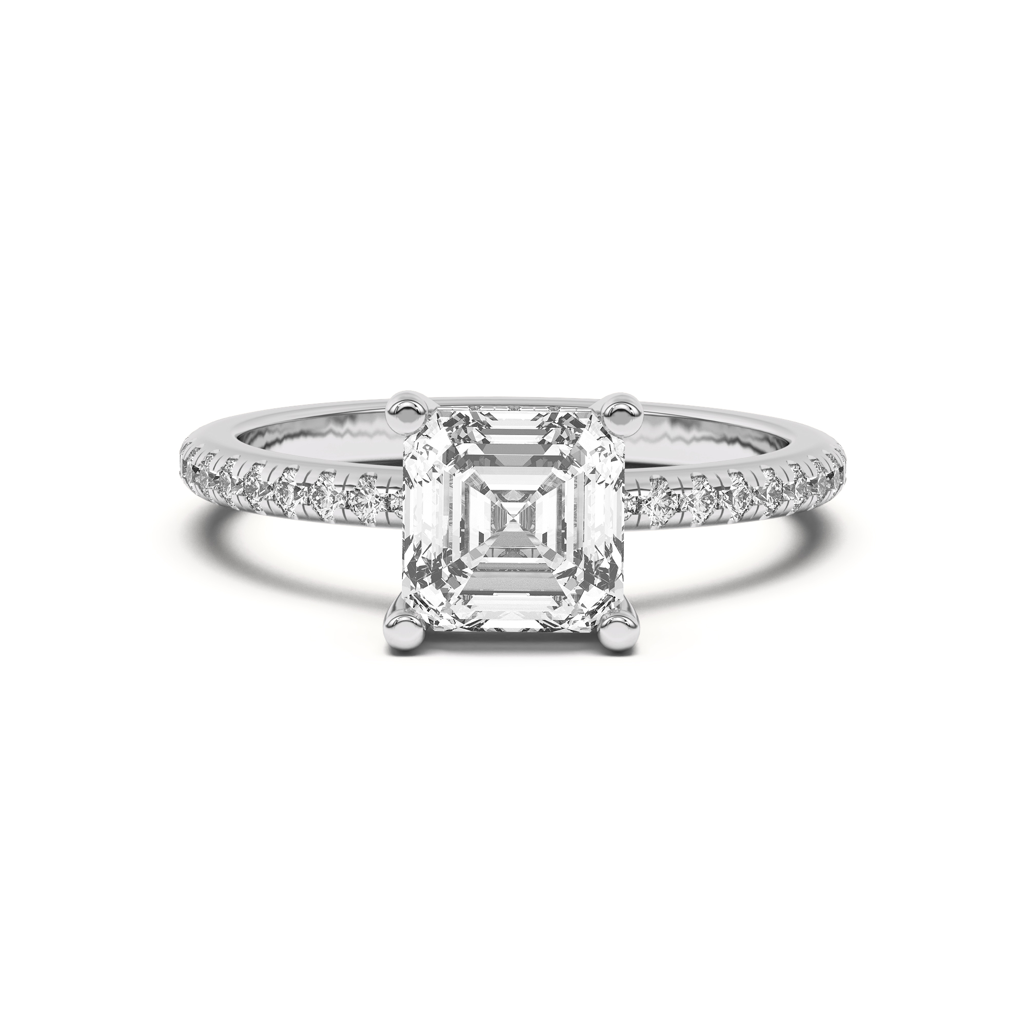 Marie Classic Hidden Halo Lab Pavé Engagement Ring