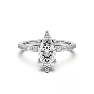 Marie Classic Hidden Halo Pavé Engagement Ring