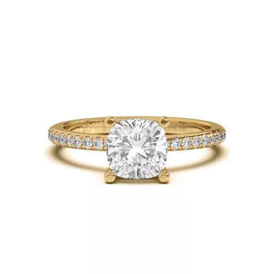 Marie Classic Hidden Halo Lab Pavé Engagement Ring