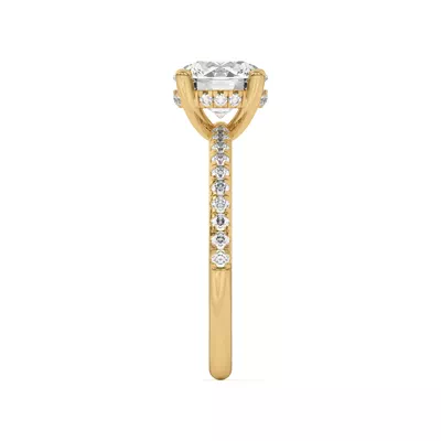 Marie Classic Hidden Halo Lab Pavé Engagement Ring