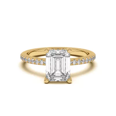 Marie Classic Hidden Halo Lab Pavé Engagement Ring
