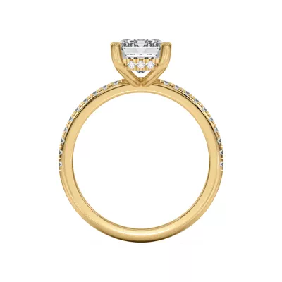 Marie Classic Hidden Halo Lab Pavé Engagement Ring