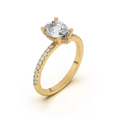 Marie Classic Hidden Halo Lab Pavé Engagement Ring