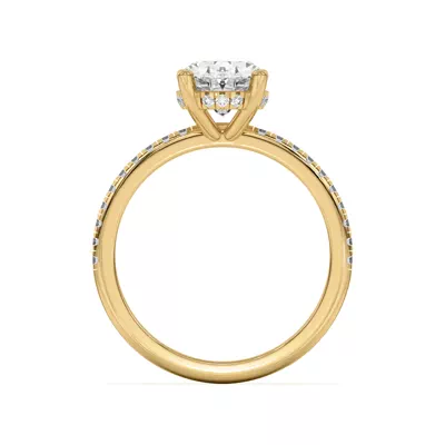 Marie Classic Hidden Halo Lab Pavé Engagement Ring