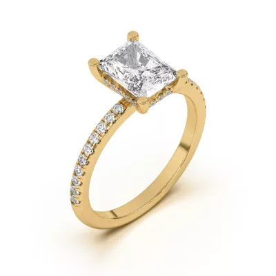 Marie Classic Hidden Halo Lab Pavé Engagement Ring