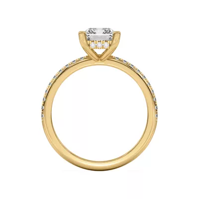 Marie Classic Hidden Halo Lab Pavé Engagement Ring