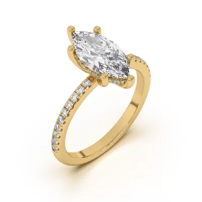 Marie Classic Hidden Halo Pavé Engagement Ring