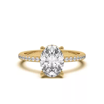 Marie Classic Hidden Halo Pavé Engagement Ring