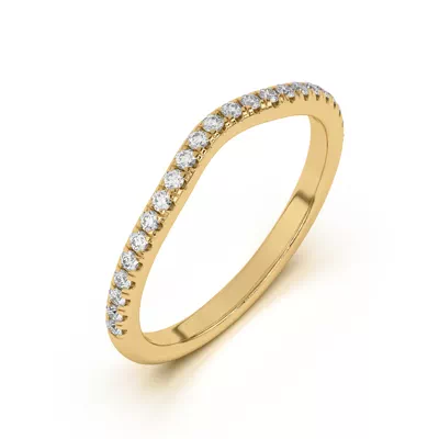 Marie Classic Curved Pavé Lab Band