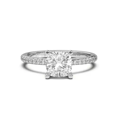 Marie Classic Hidden Halo Lab Pavé Engagement Ring