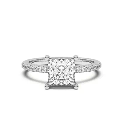 Marie Classic Hidden Halo Lab Pavé Engagement Ring