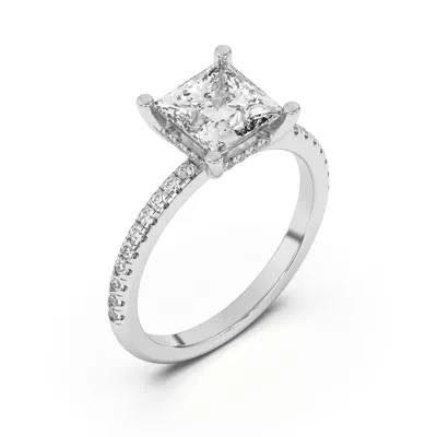 Marie Classic Hidden Halo Lab Pavé Engagement Ring