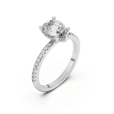 Marie Classic Hidden Halo Lab Pavé Engagement Ring