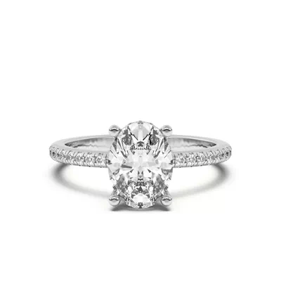 Marie Classic Hidden Halo Lab Pavé Engagement Ring