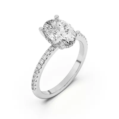 Marie Classic Hidden Halo Lab Pavé Engagement Ring
