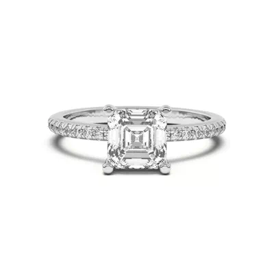 Marie Classic Hidden Halo Lab Pavé Engagement Ring