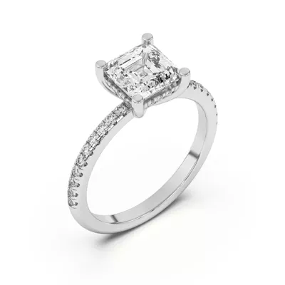 Marie Classic Hidden Halo Lab Pavé Engagement Ring