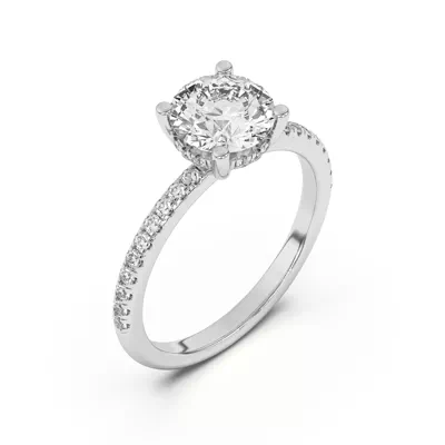 Marie Classic Hidden Halo Pavé Engagement Ring