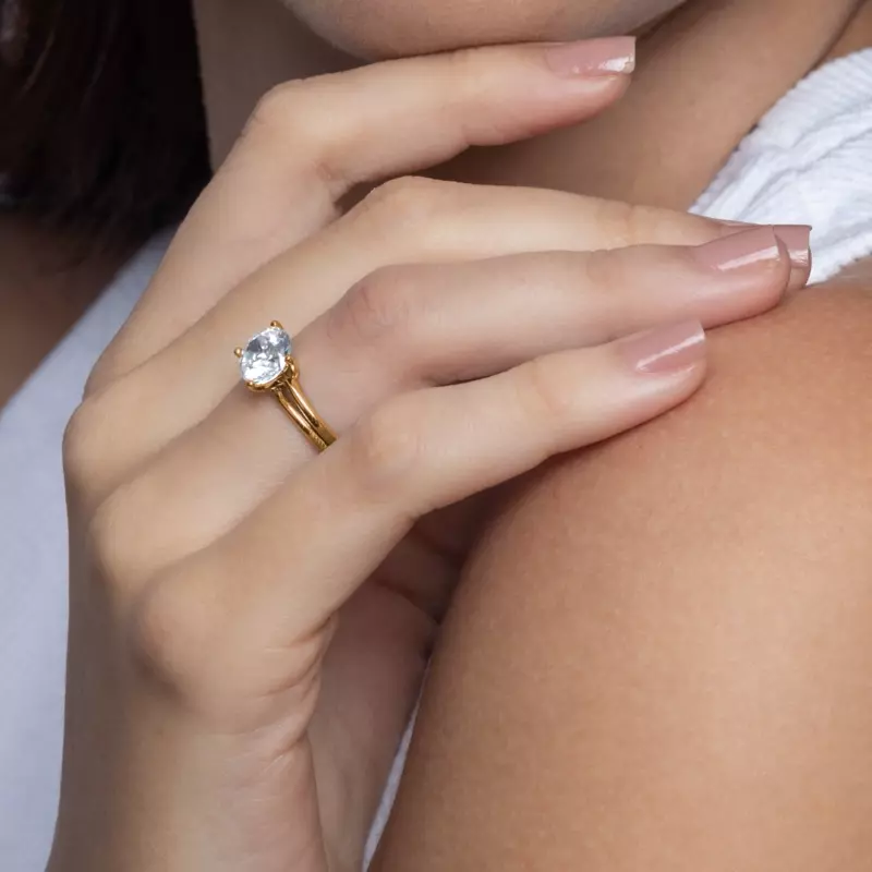 Yellow Gold 18k & White Gold 18k Ally Classic Two-Tone Engagement Ring (1.4mm)