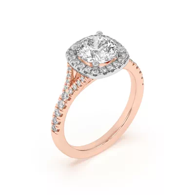 Sue Timeless Two-Tone Halo Engagement Ring