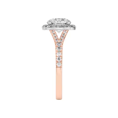 Sue Timeless Two-Tone Halo Engagement Ring