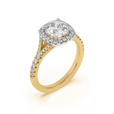 Sue Timeless Two-Tone Halo Engagement Ring