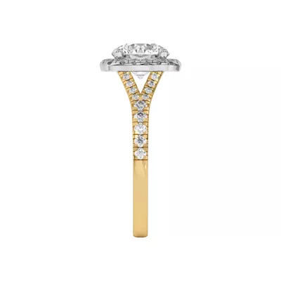 Sue Timeless Two-Tone Halo Engagement Ring