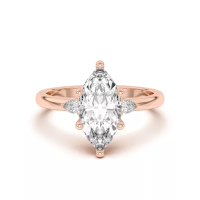 Meredith Pear Accent Engagement Ring