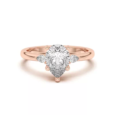 Meredith Pear Accent Engagement Ring
