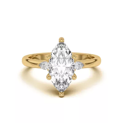 Meredith Pear Accent Engagement Ring