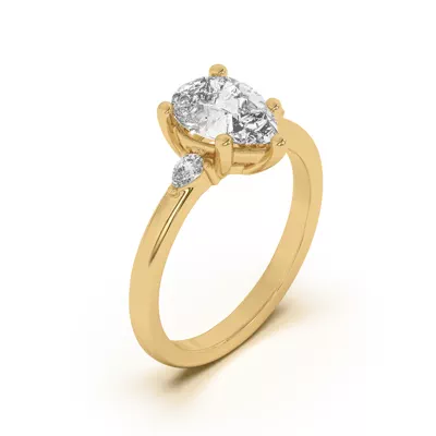Meredith Pear Accent Engagement Ring
