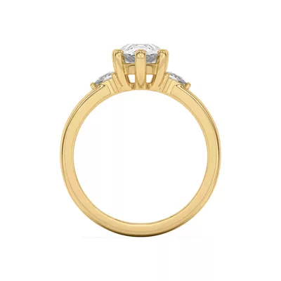 Meredith Pear Accent Engagement Ring