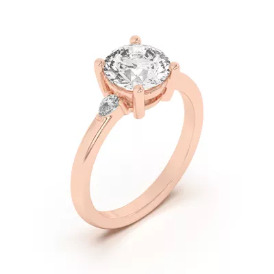 Meredith Pear Accent Engagement Ring