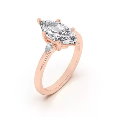 Meredith Pear Accent Engagement Ring