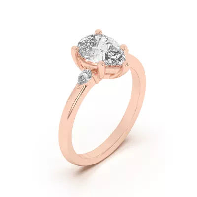 Meredith Pear Accent Engagement Ring