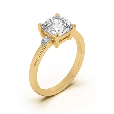 Meredith Pear Accent Engagement Ring