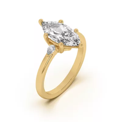 Meredith Pear Accent Engagement Ring