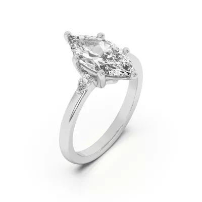 Meredith Pear Accent Engagement Ring