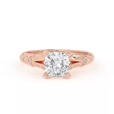 Kathryn Lab Pavé Heart Scroll Engagement Ring