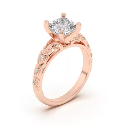 Kathryn Lab Pavé Heart Scroll Engagement Ring