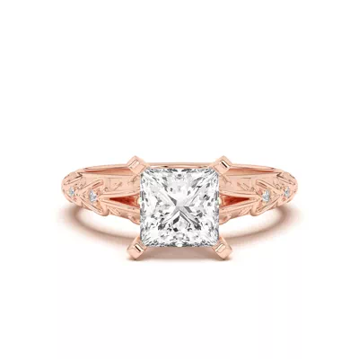 Kathryn Lab Pavé Heart Scroll Engagement Ring